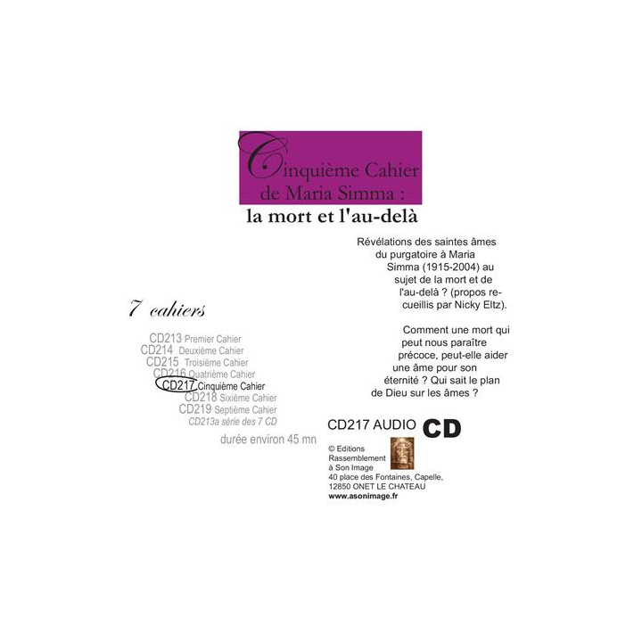 Cinquième Cahier de Maria Simma : la mort et l'au-delà - livre audio