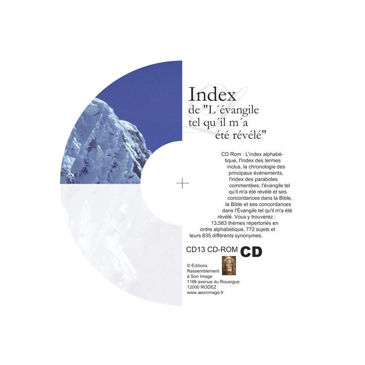 Index de L'Évangile tel qu'il m'a été révélé - CD Rom pour ordinateur